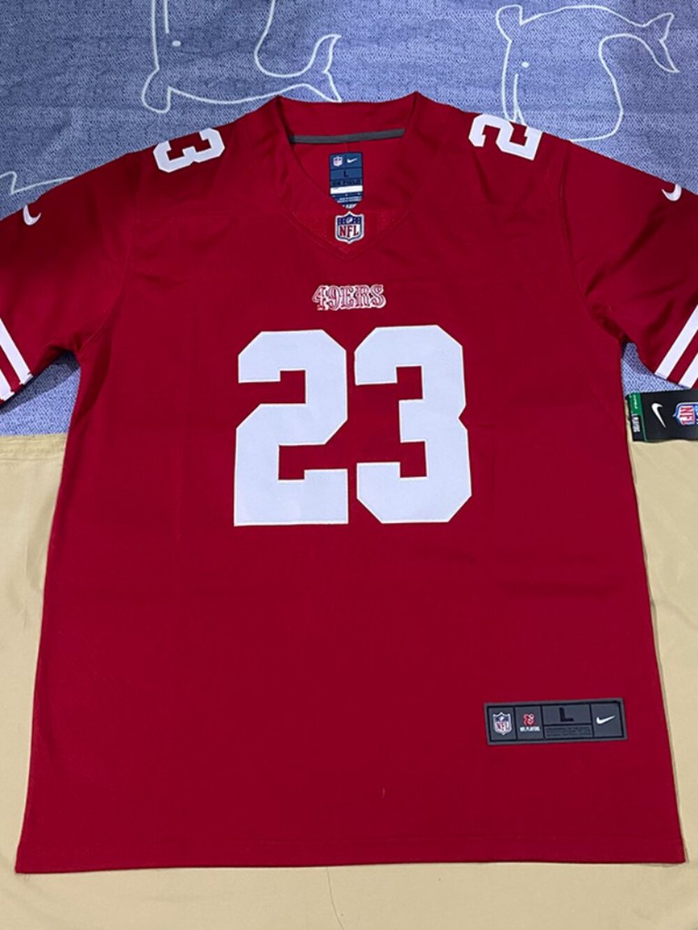 Red NFL San Francisco 49ers No. 23 Christian McCaffrey Jersey